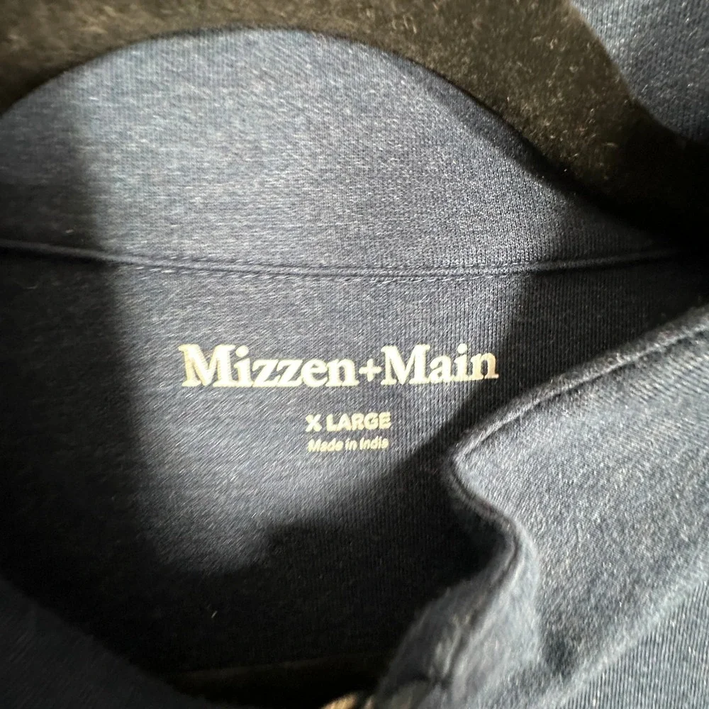 Mizzen+Main KPI Quarter Zip Pullover Mens XL Navy Blue Performance Stretch Golf